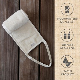 sositex Washing and Massage Tape, 15 x 70 cm, Premium Line, Premium Linen Product, Made in EU (White)