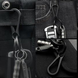 KCFEV Black Titanium Carabiner, Minimalist Keyring Key Clip EDC Quick Release Hook