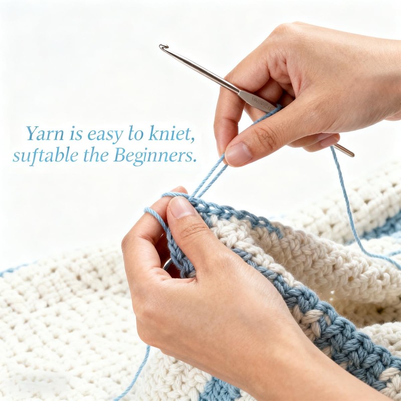 Franel 4-Ply Cotton Blend Yarn, 6×40g 839yds, Crochet & Knit