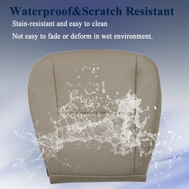 NLQR Front Driver and Passenger Side Bottom Replacement Seat Covers Tan Microfiber Leather Compatible with Toyota Tundra Limited SR5 2005 2006