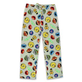 Sesame Street Elmo Cookie Monster Junior Women's Pajama Pants (X-Large, Gray)