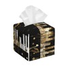 DXTKWL Tissue Box Cover Golden Music Notes Piano Keys Square