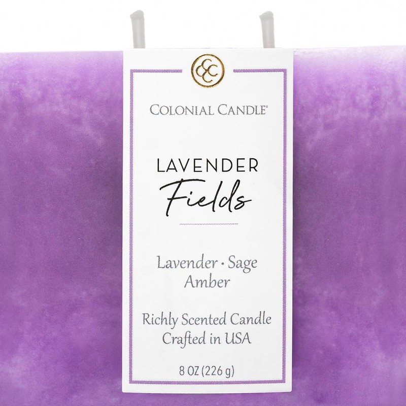 Colonial Candle Lavender Fields Scented Candle Jar, Highly Fragranced Candles