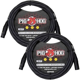 Pig Hog PHMH10GR Hex Series XLR Mic Cable - Grey - 10ft (2 Pack)