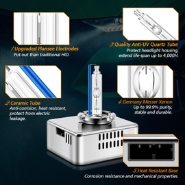 Asasytal D5S Xenon Bulb High Low Beam 8000K Cool White 35W Replacement Light, 1 Pc