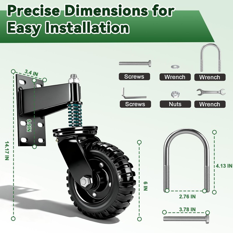6 inch Heavy Duty Gate Wheel, with 360° Rotation