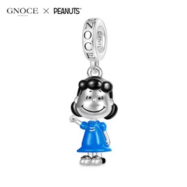 GNOCE Peanuts Standing Snoopy Pendant 925 Sterling Silver Beads Charms for Women and Girls Jewellery Gift for Fans, Silver, Cubic Zirconia