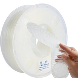 TPU Filament, PRILINE 90a Flexible Soft 3D Printer Filament 0.5KG 1.75mm Spool, Flexible Soft TPU 3D Printing Filament, Clear