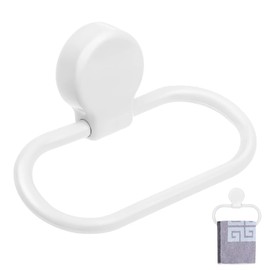 Towel Holder Ring White Towel Plastic Hanger No Dilling Hand Towel Holder for Bathroom Kitchen Accessories Wall Mounted