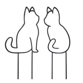 Cat-Shaped Small Trellis for Potted Plants, 13 inches Hoya Trellis 2 Pack, Metal Plant Trellis for Climbing Plants Indoor, Houseplants Trellis Indoor (Black)