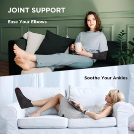 Red Infrared Light Feet Therapy - Portable Near Infrared Therapy Foot Wrap Heat Socks - Cordless LED Shoe Heating Boots for Ankle Heel Joint