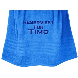 Lashuma Bath Towel 70 x 140 cm London, Bath Towel Blue - Capri, Stick Reserved for Name, Beach Towel