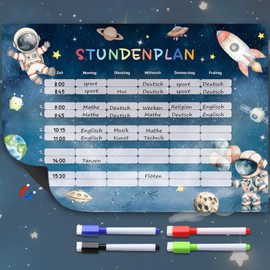 Kosmonaut Timetable Magnetic Wipe Clean (Magnetic Timetable with Pen)