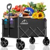 Collapsible Folding Wagon Cart, 350LBS Utility Large Capacity Cart Foldable