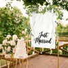 Just Married Wedding Backdrop Set with Just Married Sign, Eucalyptus