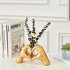 Gold Heart Hands with Glass Planter Terrarium Decoration, Modern Love