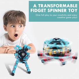6 Pack Transformable Fidget Spinner Toy, Hand Finger Spinner Creative Fingertip Mechanical Gyro for Kids Adults, Funny DIY Fingertip Spin Top Toys