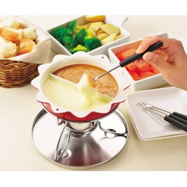 Pearl Metal HB-2474 Petite Cook Half & Half Fondue Pot Set [Fuel Sold Separately]