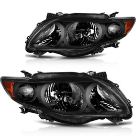 Headlight Assembly Fits for T-oyota for Corolla 2009-2010 -Black Housing