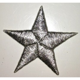 Unbranded SILVER 1 inch iron on star patch applique kid patches embellishment - 202