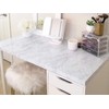 practicalWs Glossy Marble Contact Paper Granite White/Grey Kitchen Countertop Cabinets
