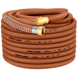 NARTURIO Heavy Duty Garden Hose 5/8" x 75ft, Flexible Lightweight Water Hose, Hybrid Rubber, NO Kink, 650 Burst PSI, Male to Female Fittings
