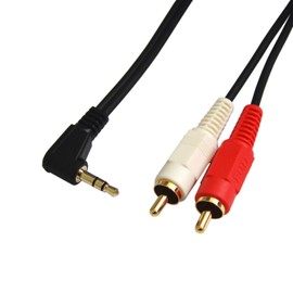 [Fuji Parts] FVC-323L-1m Audio Cable, L Type, 1.3 inches (3.5 mm), Stereo Mini Plug-Pin Plug x 2 (Red and White) 3.3 ft (1 m)