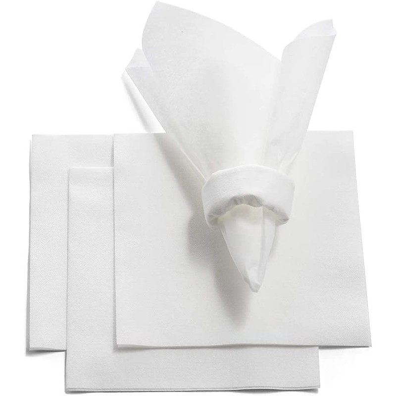 Cocktail Napkins Disposable Beverage Bar Napkins Black Linen-Like Square Napkins