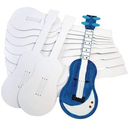 Colorations Decorate Your Own Guitars, Set of 12, Sturdy Cardboard Guitars for Kids, 3 Strings to Strum, Inidvidually Decorate and Personalize Each Guitar, Kids Craft, Craft for Children