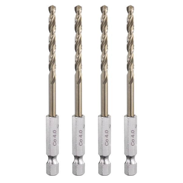 sourcing map 4pcs M35 High Speed Steel Cobalt Twist Drill