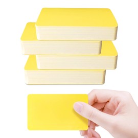 Pack of 200 Blank Kraft Paper Cards, 6 Colours, DIY Paper Cards, Word Cards, Index Cards, Note Cards, Business Cards, Flashing Cards, Memory Cards (Yellow)