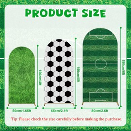 3 Pcs Soccer Arch Backdrop Cover 4ft, 5ft, 6ft Arch Covers Stretchy Backdrop Sports Soccer Arch Cover for Sports Theme Birthday Party Photo Background Arch Stand Stretchy Decoration