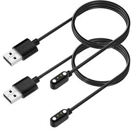 VBANU VeryFit Smartwatch Charger, Fit for ID208, GTX20, IDW13/15/16/17, IDW19/20/25/26/28 and More, Replacement Magnetic USB Cable for Fast and Easy Charging, 3.3 ft, (ID-cableX2)