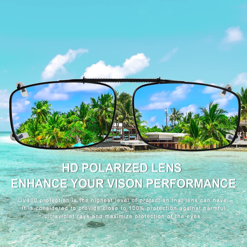 Polarized Clip on Sunglasses for Men With Spring Frame Black