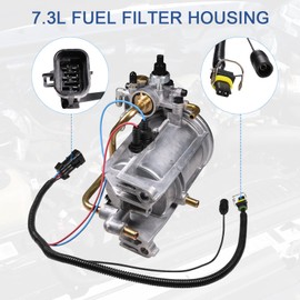 CARMOCAR Fuel Filter Housing Assembly F6TZ-9B246-BA Replacement for Ford 1994 1995 1996 1997 F250 F350 E350 7.3L Powerstroke Diesel Truck Replace F6TZ-9155-AB, FG1054, AP63424, WS-E885