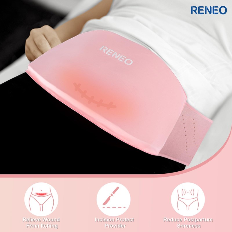 RENEO C Section Belly Binder, Reusable Solid Gel Ice Pack