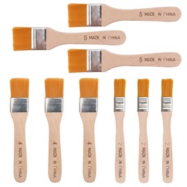 Set of 9 Small Brushes, Paint Brushes, Small Paint Brush, Glaze Brush, Flat Brush, Paint Brush Set, Paint Brush, for Painting, DIY, Dusting, Varnishes (15/25/30 mm)
