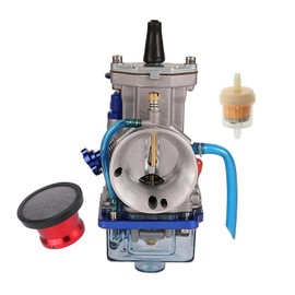 SVKCAR PWK 28MM Carburetor + Air Filter (Red) Universal for KX80 KX125 RM80 RM85 RM85L CR80 CR85R DT100 DT125 YZ85 GY6 Pit Dirt Bike ATV Quad Scooter Motorcycle Racing 28MM Carb