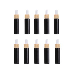 YORROR 10 Pack 10ml Frosted Thick Glass Essential Oil Dropper Bottle,Empty Refillable Dropper Bottle With Glass Eye Dropper for Massage Oils,Aromatherapy,Perfume,Cosmetic Liquid(Black)