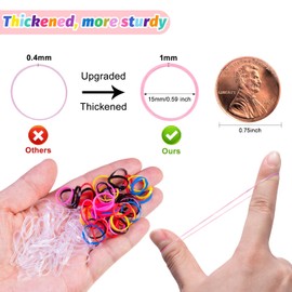 Zingso Hair Elastics Small Hair Ties, 2000pcs Rubber Bands for Hair Baby Thin Hair Ties Mini Hair Styling Accessories Ponytail Holders for Toddler Kids Baby Girls No Hurt