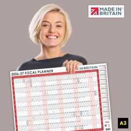 ALLTRADE Wall Planner Fiscal/Financial Year 2026-2027. 42x30cm. April 2026 - March 2027 UK Holidays Financial/Fiscal Perfect Planner for Your Wall, Study, Home, Office. (A3)