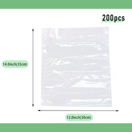 Feelers 12" x 14" Shrink Wrap Bags 200Pcs, POF Heat Shrink Wrap for Shampoo, Baskets, DIY Projects