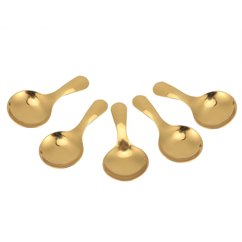 5Pcs Short Spoon Stainless Steel Ice Cream Scoop Tea Dessert