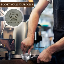 YOZOTI Espresso Puck Screen, 2 Pcs Reusable 1.7mm Thickness 100μm 316 Stainless Steel Professional Barista Coffee Filter Mesh Plate for Espresso Portafilter Filter Basket（51mm）