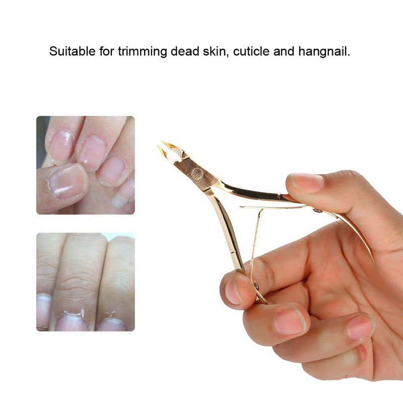 Professional Cuticle Nippers, Dead Skin Scissors, Stainless Steel Cuticle Gold