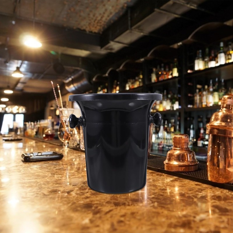 DOITOOL Black Wine Spittoon Dump Bucket with Double Handles 8.3