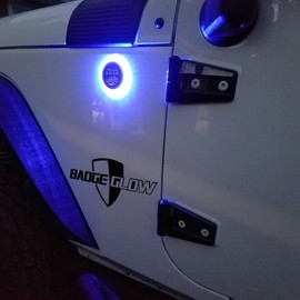 Badge Glow™ LED Back Light Designed For The Jeep Wrangler & Cherokee Trail Rated Badge ~ Available in 6 LED Colors ~ Off-road Use Only ~ MADE IN THE USA! (blue)
