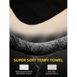 ZIMABLUE Terry Cloth Back Seat Cover Black Universal Waterproof Car Sport Towel Seat Cushion Non-Slip Sweat-Absorbent Towel Cloth Suitable for All Seasons Waterproof Beach Seat Cover Washable