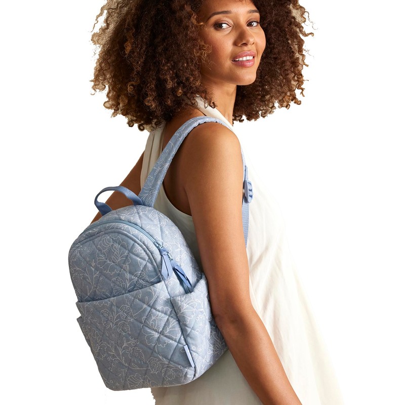 Vera Bradley Women's Cotton Small Backpack, Sweet Garden Lace, One