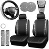 CAR PASS Diamond Bling Leather Seat Covers Set - 12